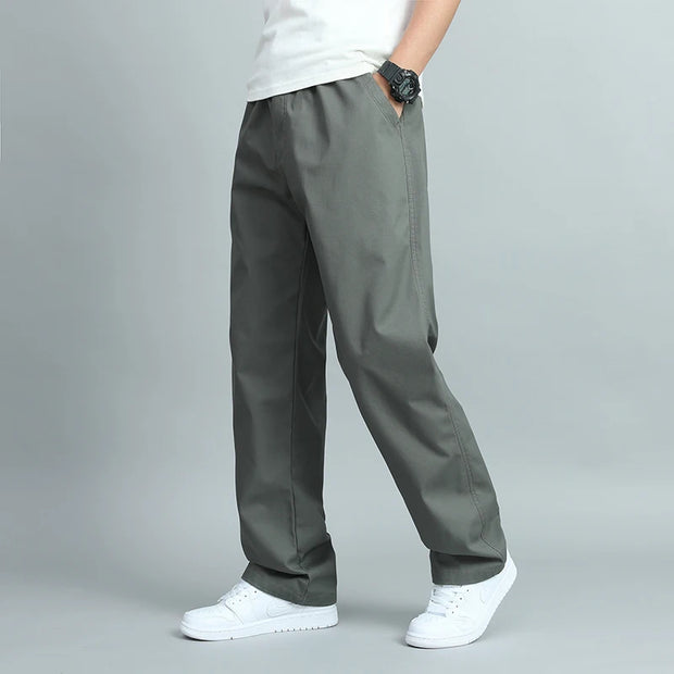 Big Size Men’s Cotton Trousers – Loose Fit Jogger Pants with Pockets