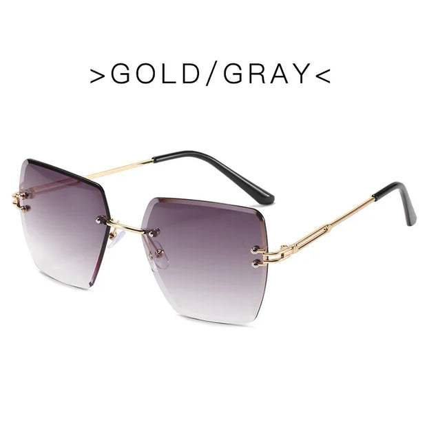 Fashion Oversized Rimless Sunglasses