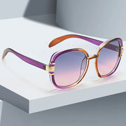 New In 2025 Sunglasses for Women Modern Fashion Purple Orange Gradient Decorative Glasses Transparent Plastic Frame Metal