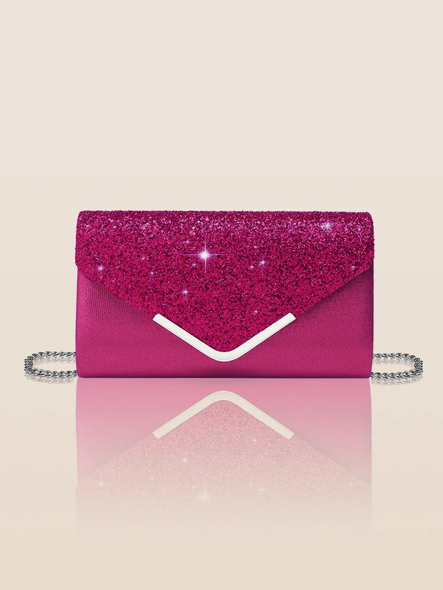 Glitter Bling,Shiny Elegant And Fashionable Envelope Clutch Bag, Party Wedding Handbag For Women Dinner Bag
