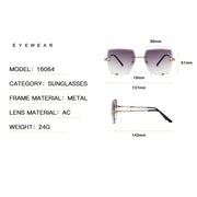 Fashion Oversized Rimless Sunglasses