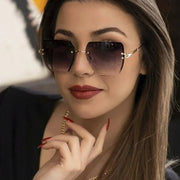Fashion Oversized Rimless Sunglasses