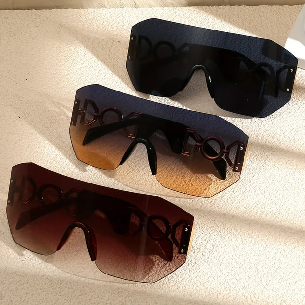 Oversized Rimless sunglasses