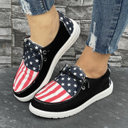 Women’s Patriotic Casual Sneakers – Lightweight Independence Day Loafers with USA Flag Print, Comfortable & Versatile Everyday Shoes