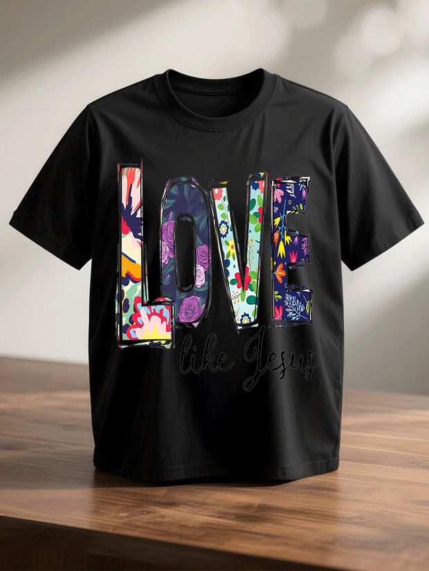 Words Floral Oversize T-Shirt