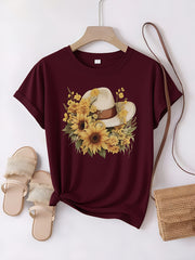 Women’s Cotton T-Shirt – Loose Fit Casual Short Sleeve Summer Top