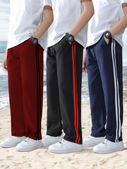 Boys’ Athletic Pants 3-Pack – Elastic Waist Sports Joggers with Pockets