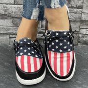 Women’s Patriotic Casual Sneakers – Lightweight Independence Day Loafers with USA Flag Print, Comfortable & Versatile Everyday Shoes