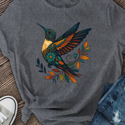 Women’s Dark Grey Bird Graphic T-Shirt – Casual Short Sleeve Top