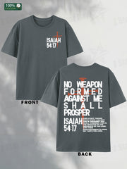 Isaiah 54:17 Men’s Cotton T-Shirt – Faith Graphic Short Sleeve Tee